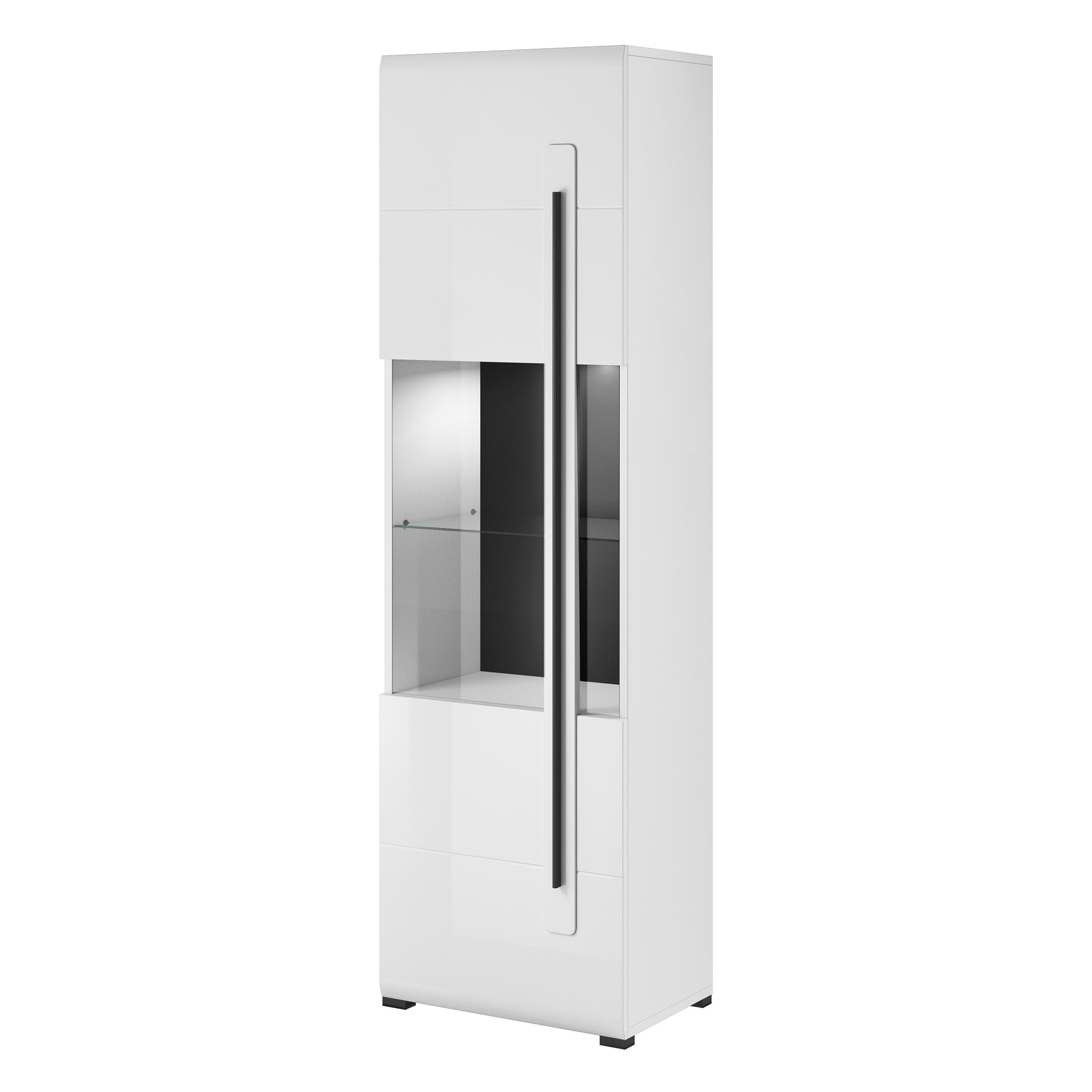 VITRINE in Weiß - Weiß, Holzwerkstoff (60/204/39cm) - MASSENO