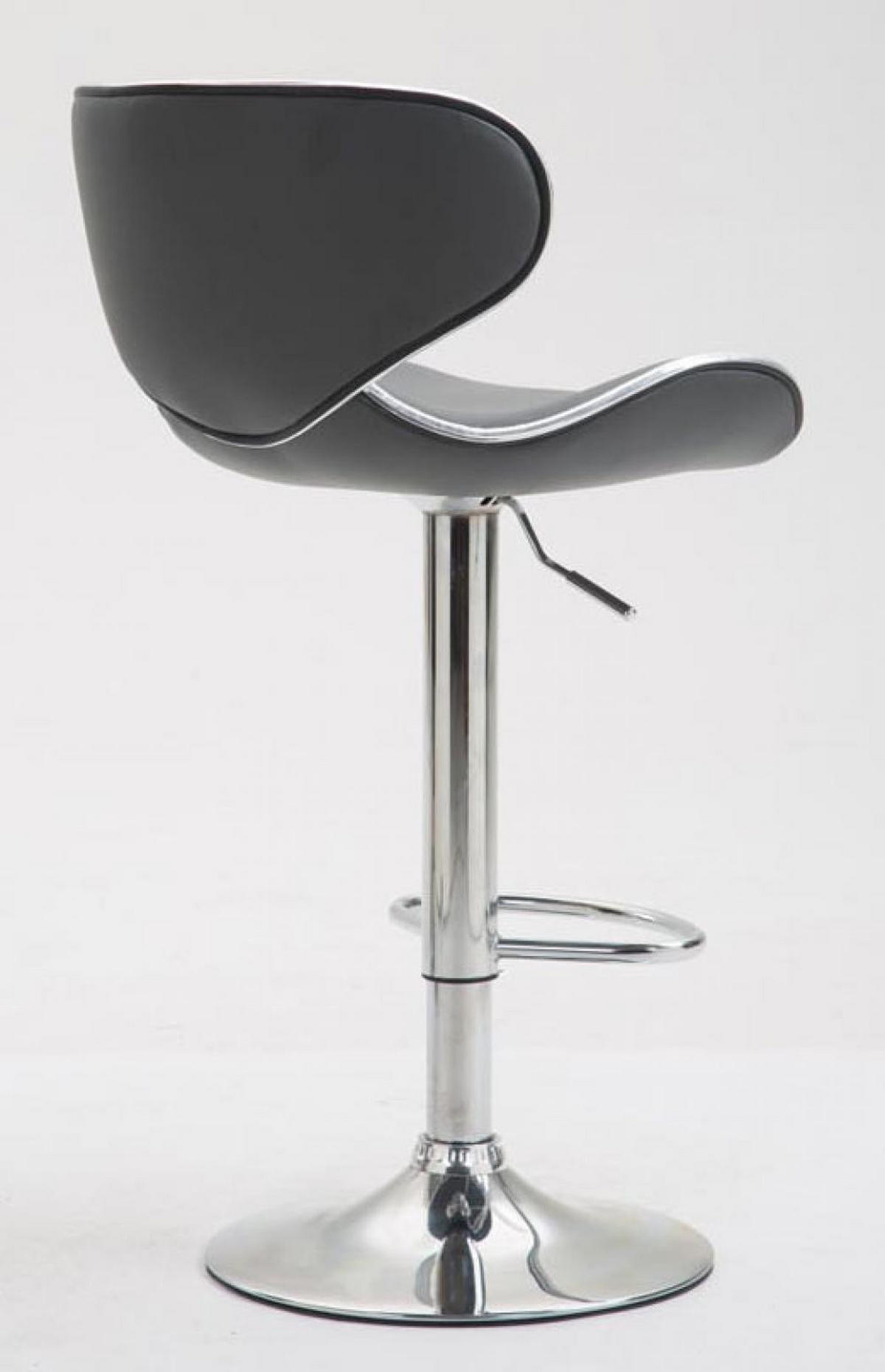BARHOCKER 2er Set Lederlook grau - Chromfarben/Grau, Textil/Metall (46/88/49cm) - CLP