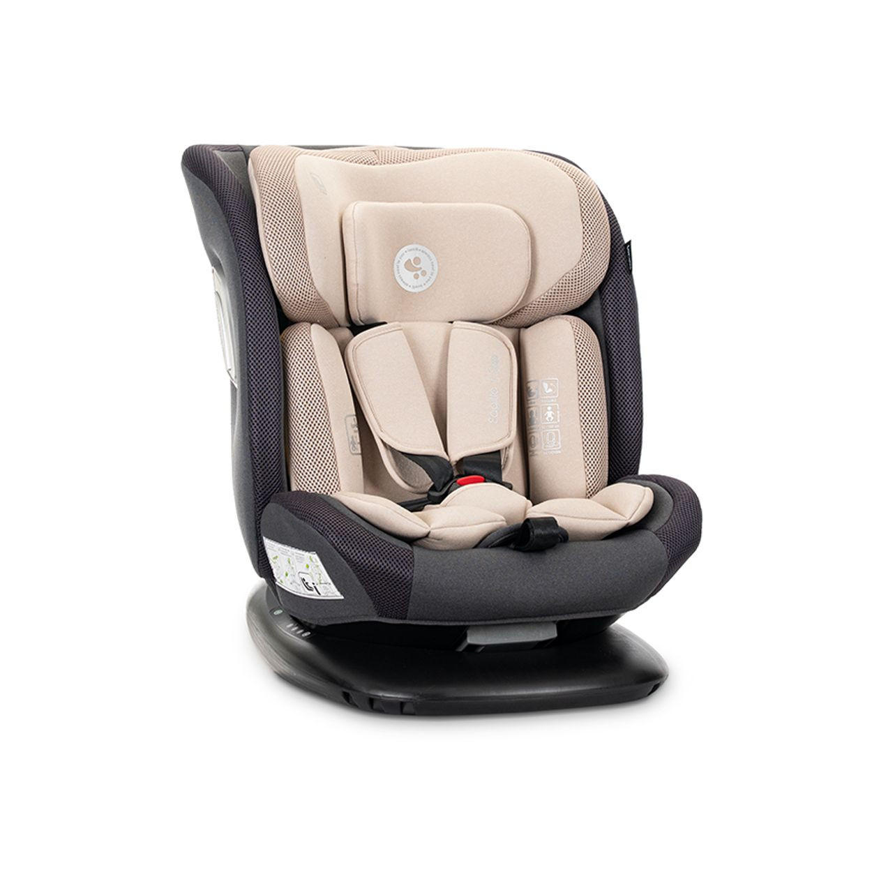 KINDERSITZ Sagitta i-Size beige (40x150cm) 360 Grad Drehung SPS Kopfkissen - Beige, Kunststoff (45/57/53cm) - Lorelli