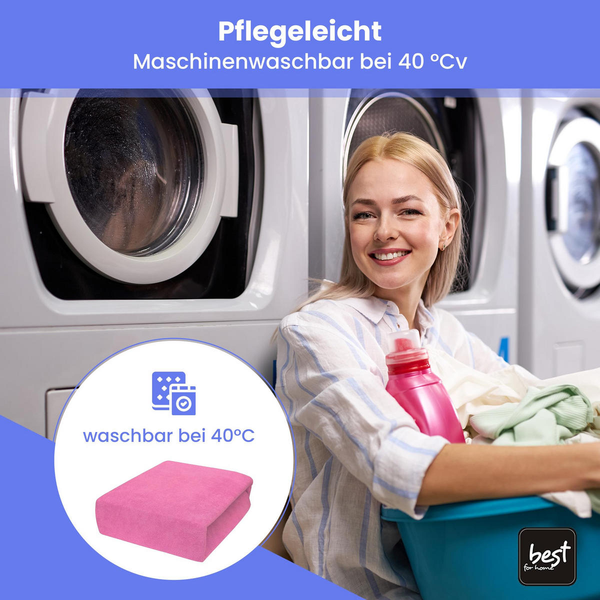 SPANNBETTLAKEN 160/200 cm, Frottee Elastisch 100 % Baumwolle Rosa - Pink, Textil (160/200cm) - Best For Home