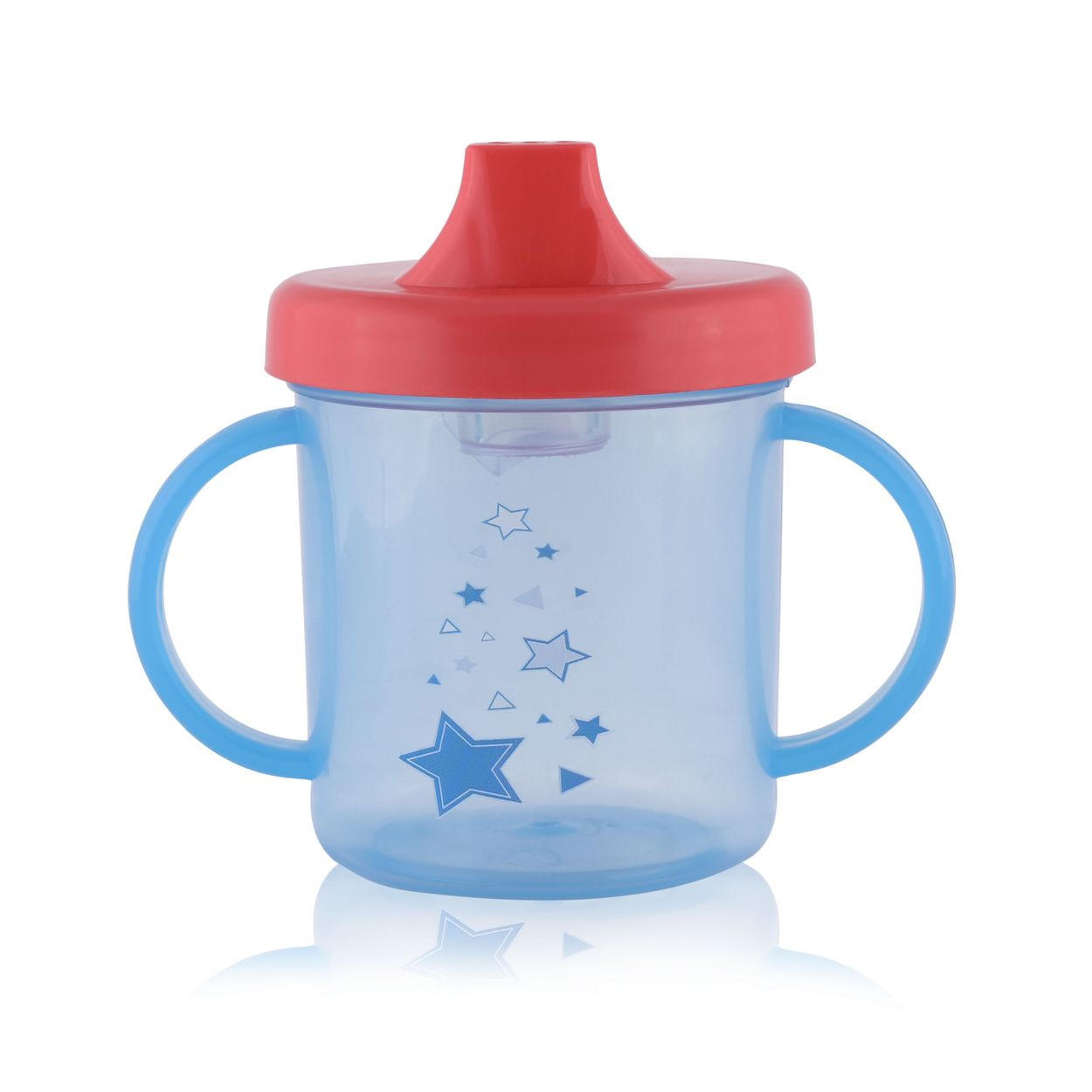 TRINKLERNBECHER Henkelbecher 210 ml blau Kunststoff, hartes Mundstück, Haltegriffe, griffe, ab 12 Monaten - Blau, Kunststoff (7/12/11cm) - Baby Care