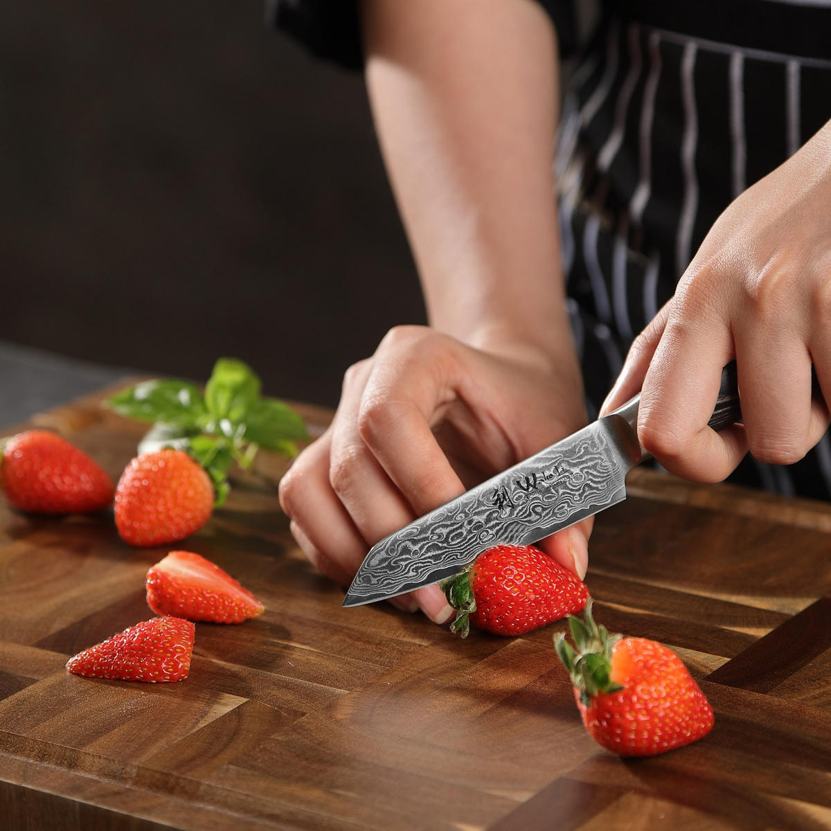 MESSERSET 3-TEILIG 9–17 cm - Dunkelgrau, Holz/Metall - Wakoli