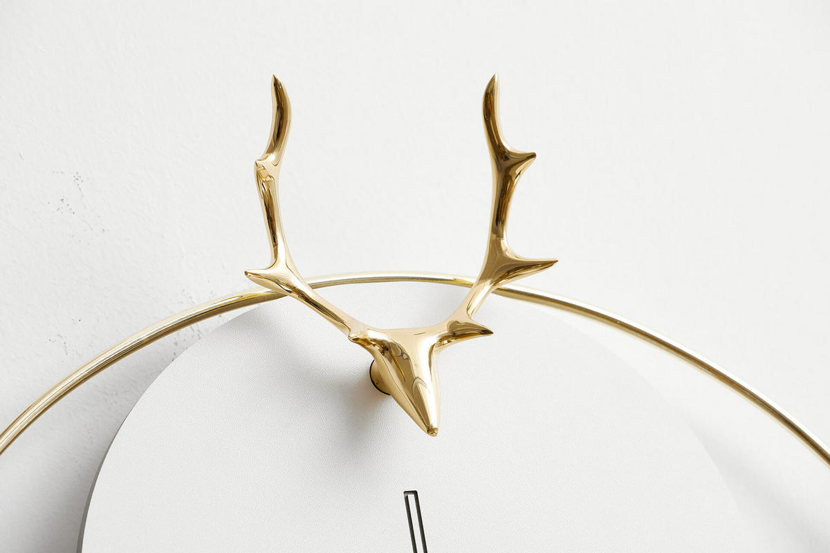 WANDUHR Design Weiß 46/51 cm - Weiß, Holzwerkstoff/Metall (1.45/50.8/2cm) - ONZENO