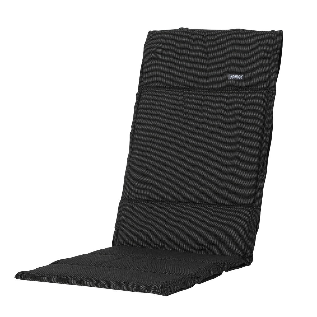 GARTENSTUHLKISSEN Rippe 125/50 cm 4er-Set - Schwarz, Textil (50/3/125cm) - Madison