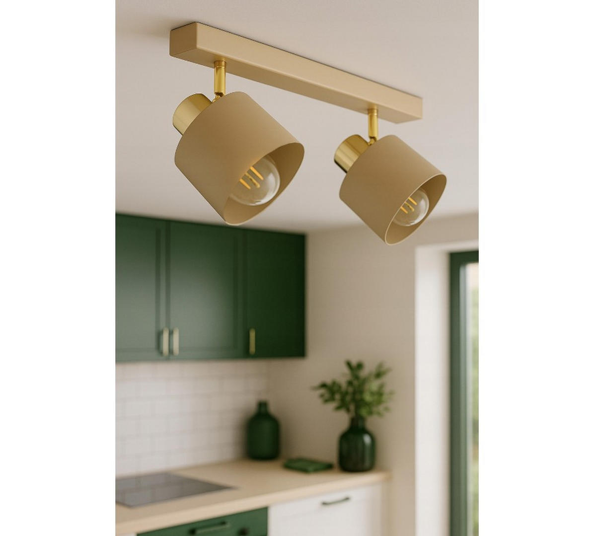 DECKENLEUCHTE Ecru - Beige/Goldfarben, Metall (12/42/21cm) - kiki design