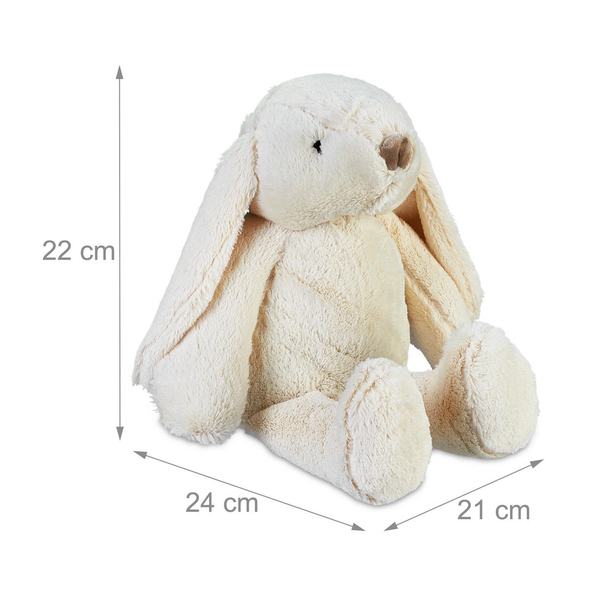 ZARÁŽKA NA DVERE Krémová Zajac Polyester 22x21x24 cm - krémová, textil/plast (21/24cm) - Relaxdays