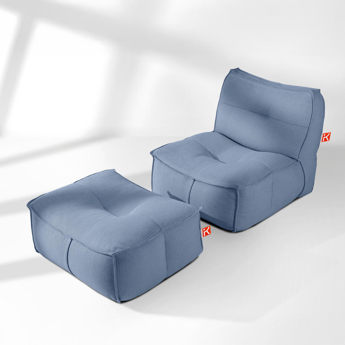 GARTENLOUNGE-SET LOVIA, Möbel-Set, Marineblau/Weiß - Dunkelblau, Textil (90/82/106cm) - KONSIMO®
