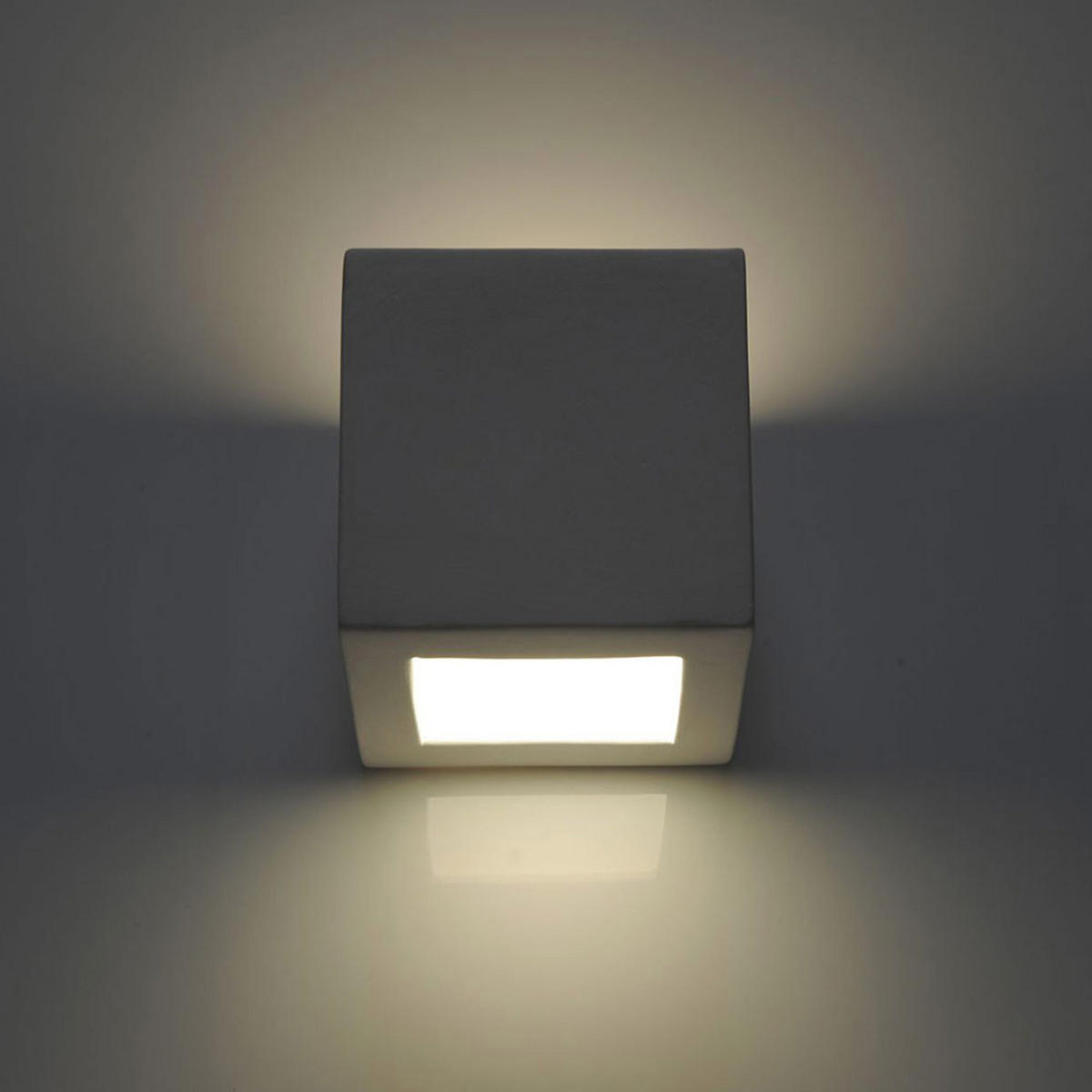 LED WANDLEUCHTE LEO Keramik Weiß - Weiß, Glas (15/15/15cm)