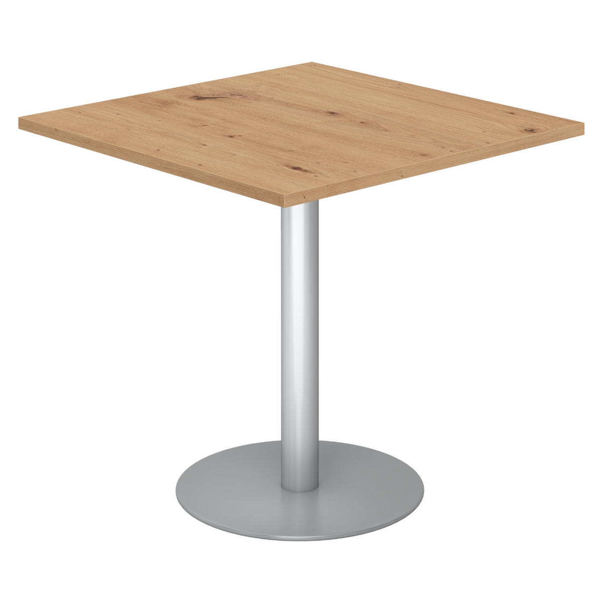 PAUSENTISCH eckig STF 80/80/74,5 cm in Wildeiche/Silberfarben - Wildeiche/Silberfarben, Holzwerkstoff (80/80/74.5cm) - bümö