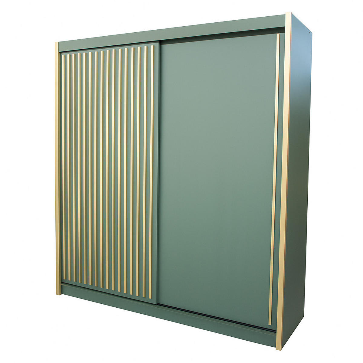 KLEIDERSCHRANK Tiara 203 Grün, Schiebeschrank - Grün, Holzwerkstoff (203/216/62cm) - Bettso