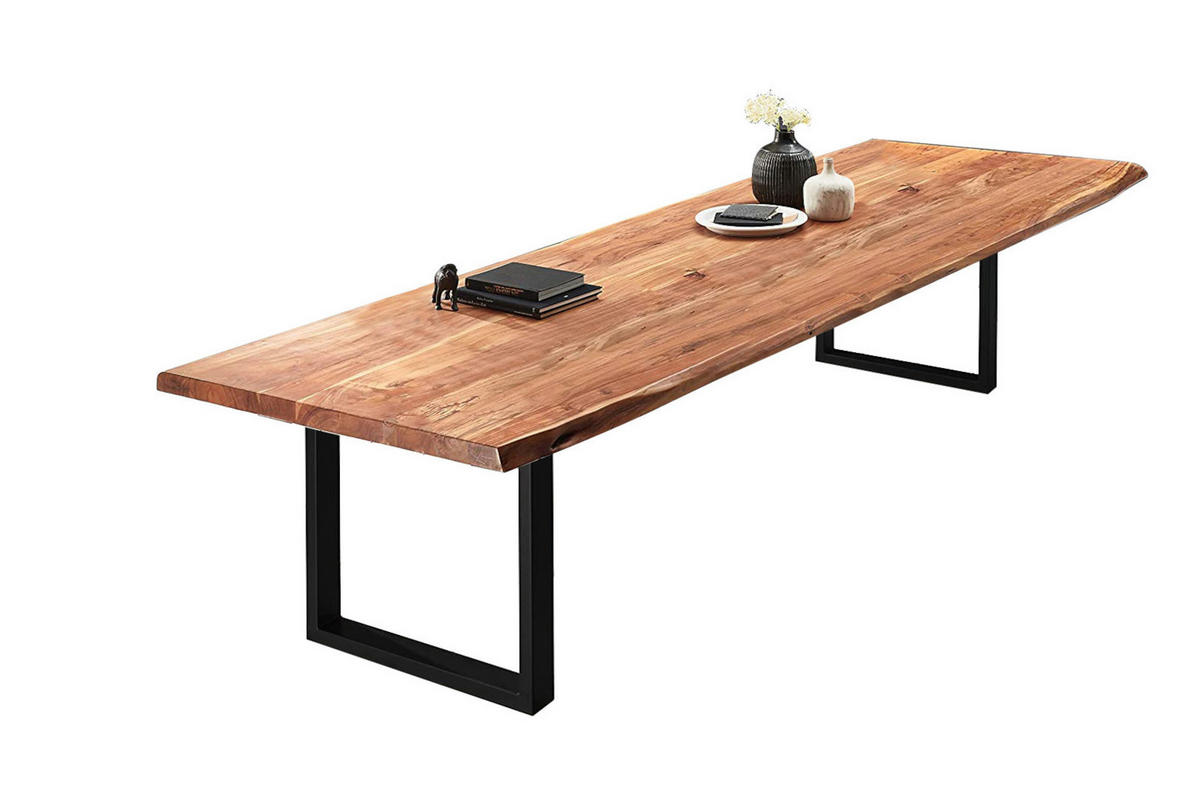 ESSTISCH VALIN - Beige/Schwarz, Holz/Metall (120/280/79cm) - SAM