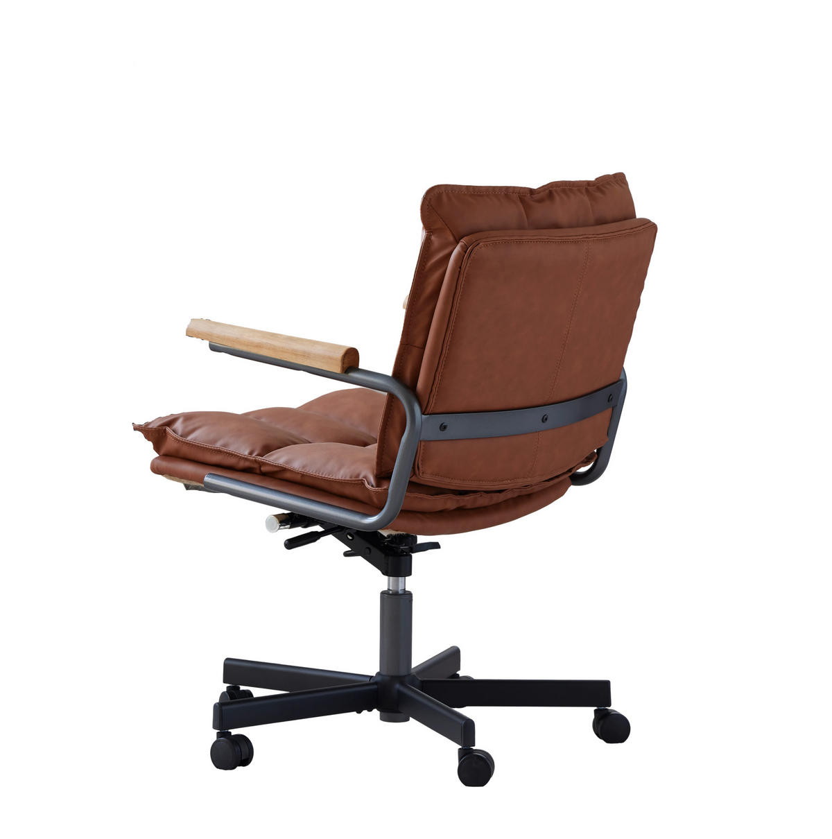 BÜROSTUHL in Braun 46x65x72 cm, höhenverstellbar und um 360° drehbar - Braun, Leder (65/72/46cm) - IVMEU