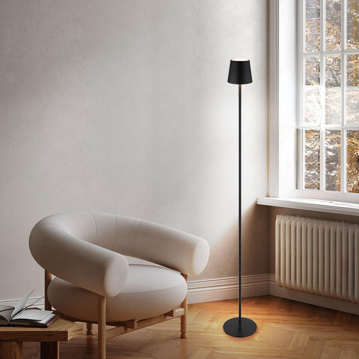 LED STEHLEUCHTE VANNIE Schwarz - Schwarz, Kunststoff/Metall (16/120/16cm) - Globo Lighting