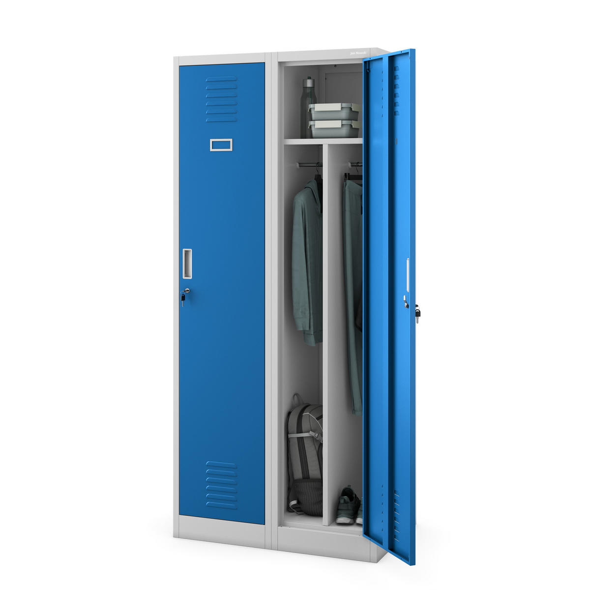 UMKLEIDESCHRANK KACPER - Blau/Grau, Metall (80/180/50cm) - Jan Nowak