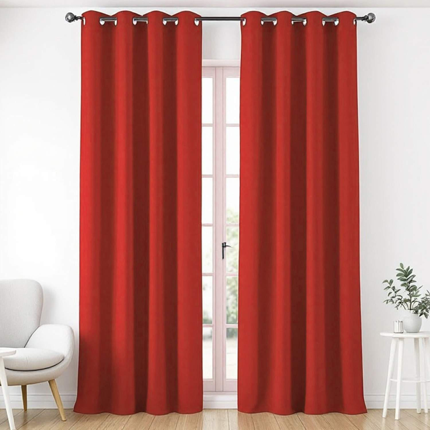 ÖSENVORHANG HARP Blickdicht - Rot, Textil (140/0.5/250cm) - Esprit