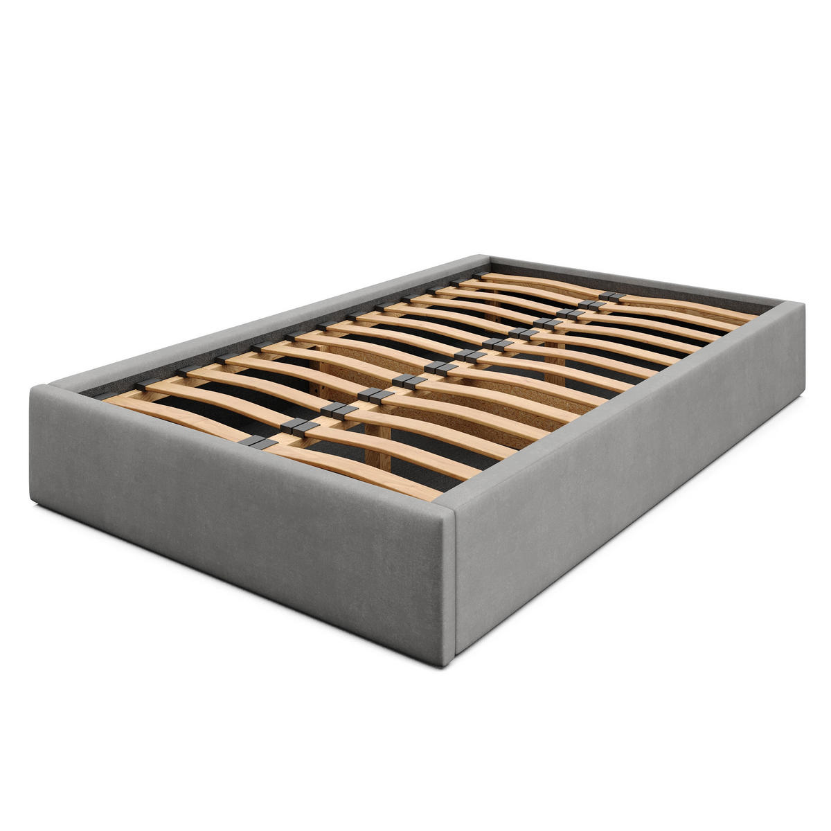 POLSTERBETT 120x200cm Bett mit Stauraum Lattenrost Grau - Grau, Holz/Holzwerkstoff (120/200cm) - Muralo