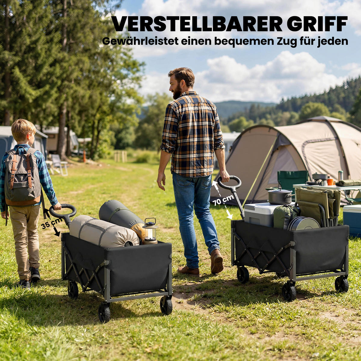 GARTENWAGEN DE-10541 Schwarz - Schwarz, Metall (45/86/71cm) - ComfortXL