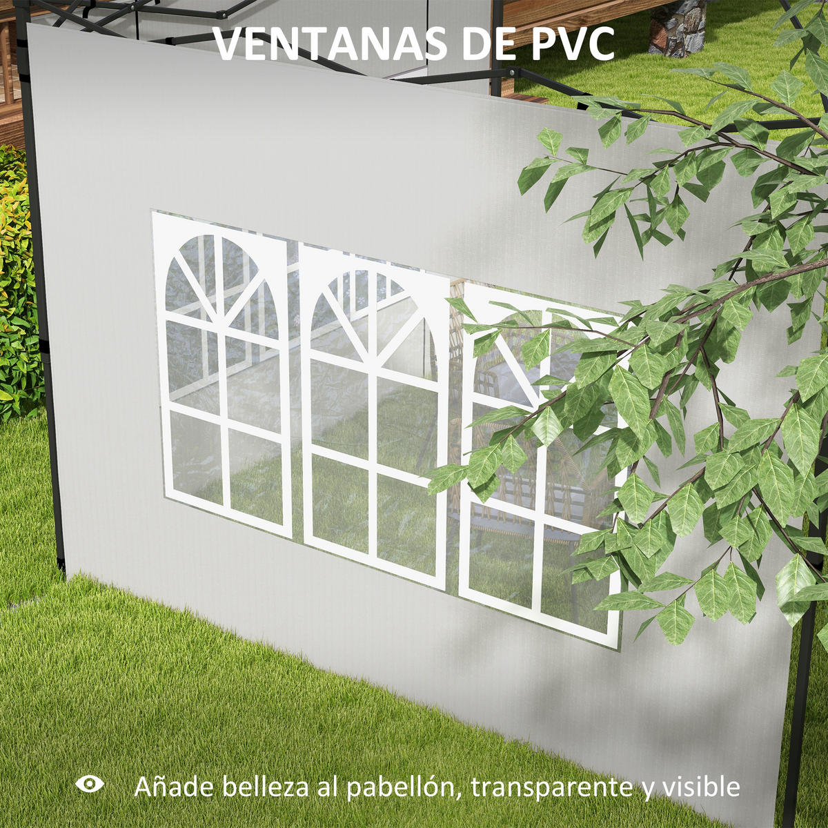 PAVILLON-SEITENTEIL Weiß 1 Stück - Weiß, Kunststoff (293/193cm) - GiPP