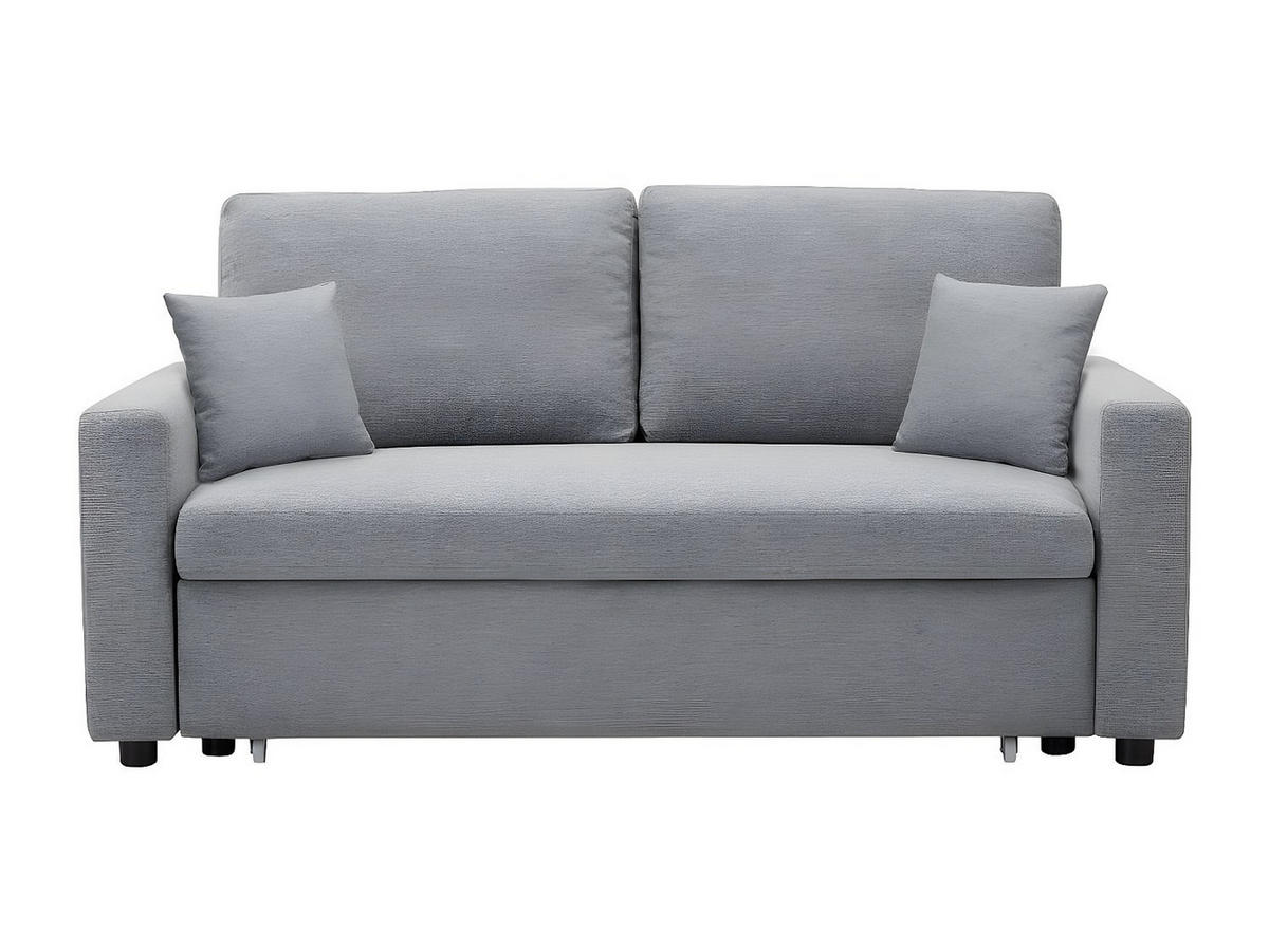 SCHLAFSOFA 3-Sitzer - Stoff - Hellgrau - INIZOR - Hellgrau, Textil (168/85/101cm) - Vente-Unique