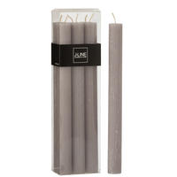 DUFTKERZE AURA - Dunkelgrau - 9 Std. - 6er set - Grau, Paraffin (4.5/24/7cm) - J-Line