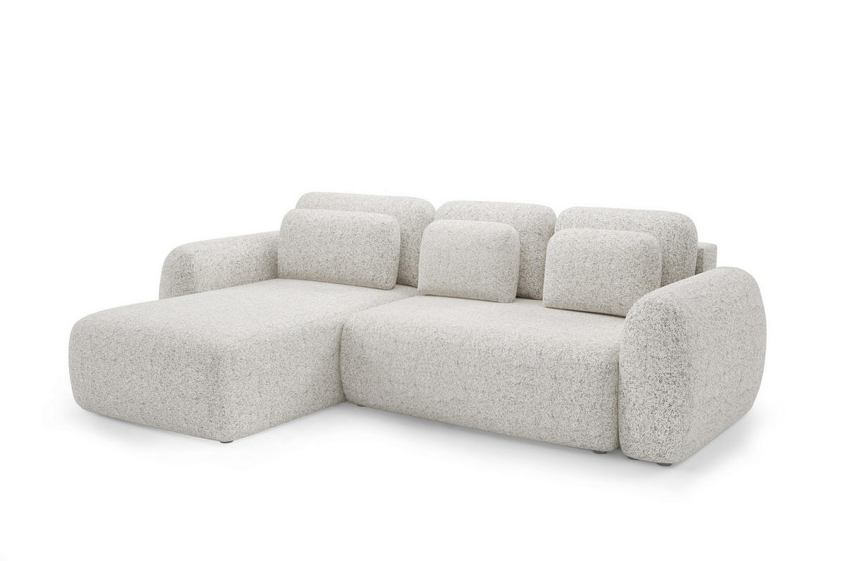 ECKSOFA Gaston Mit Schlaffunktion - Beige, Holzwerkstoff/Textil (304/190cm) - Fun Möbel