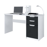 SCHREIBTISCH Logan Fronten in Schwarz matt - Schwarz, Holzwerkstoff (60/129/76cm) - Vladon