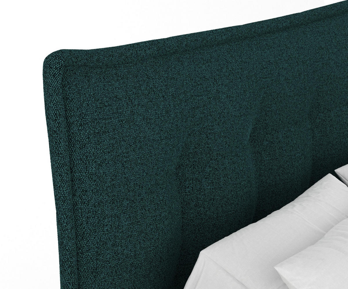 BOXSPRINGBETT Minori Grün 160/200 cm mit Latex-Topper - Silberfarben/Grün, Holz/Holzwerkstoff (160/200cm) - Maison de Reve