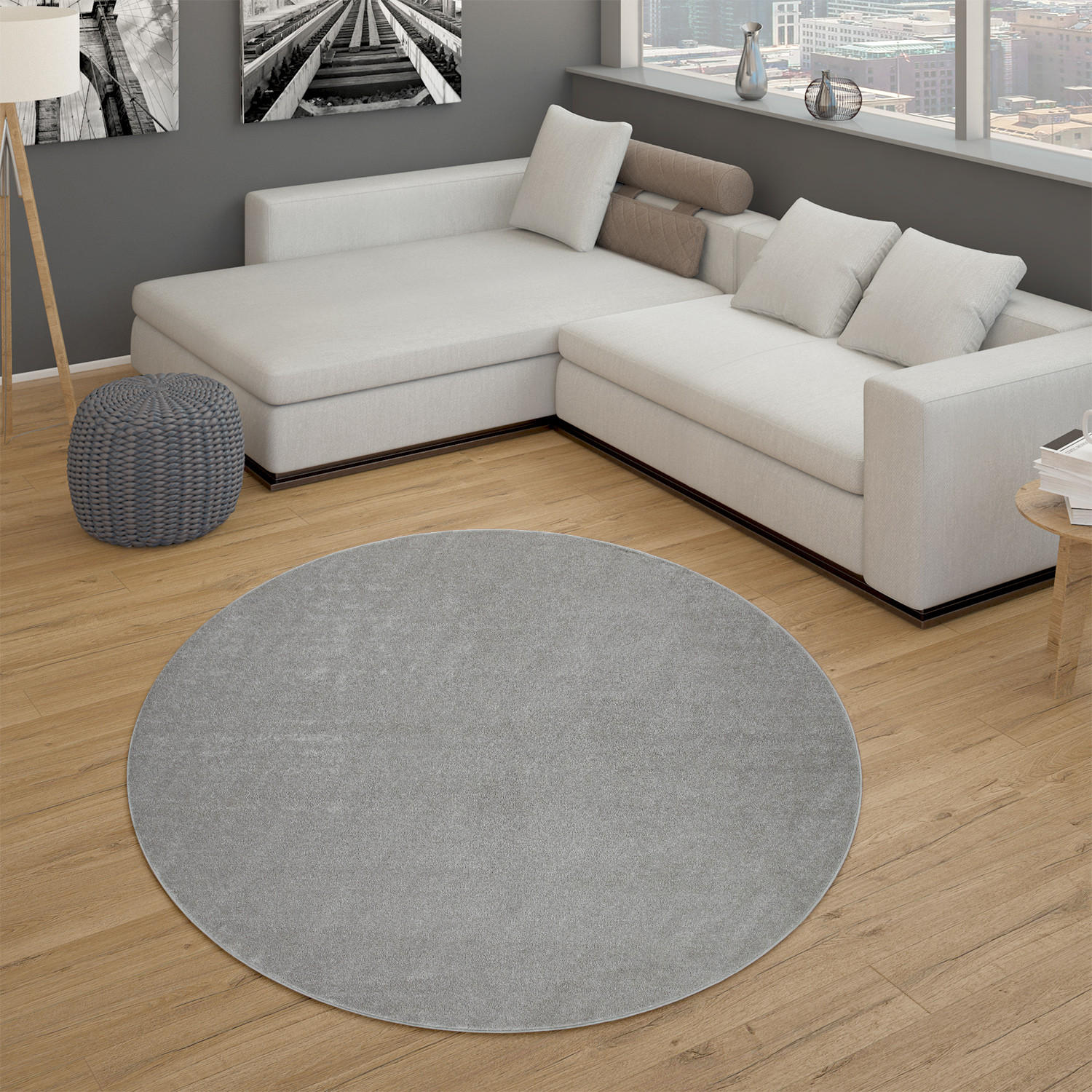 KURZFLORTEPPICH 200/200 cm Porto 890 - Silberfarben, Textil (200/200cm) - Paco Home