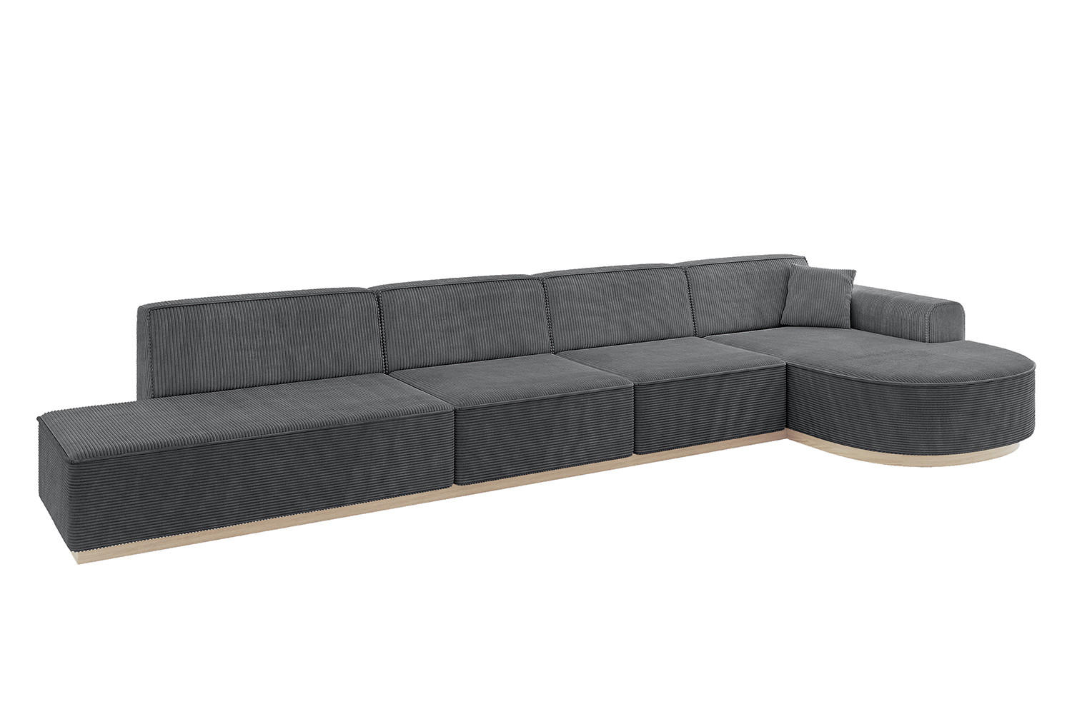 ECKSOFA Ottomane Rechts ARRIO-L3 - 413x171x83 cm Dunkelgrau - Dunkelgrau, Holzwerkstoff/Textil (413/171cm) - ALTDECOR