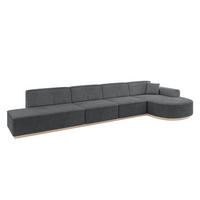 ECKSOFA Ottomane Rechts ARRIO-L3 - 413x171x83 cm Dunkelgrau - Dunkelgrau, Holzwerkstoff/Textil (413/171cm) - ALTDECOR