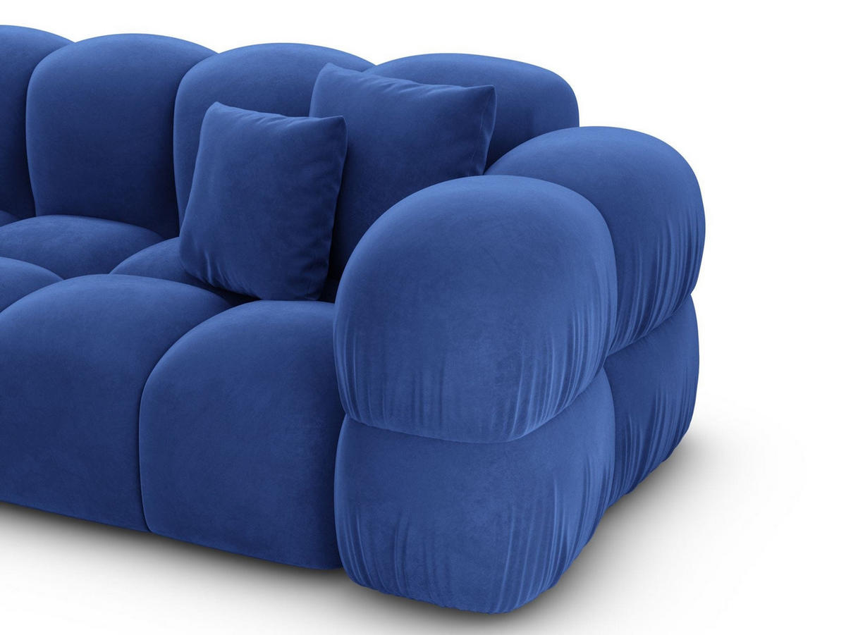 COUCH Monteverde L-Form Dunkelblau Samtstoff - Dunkelblau, Kunststoff (253/253cm)