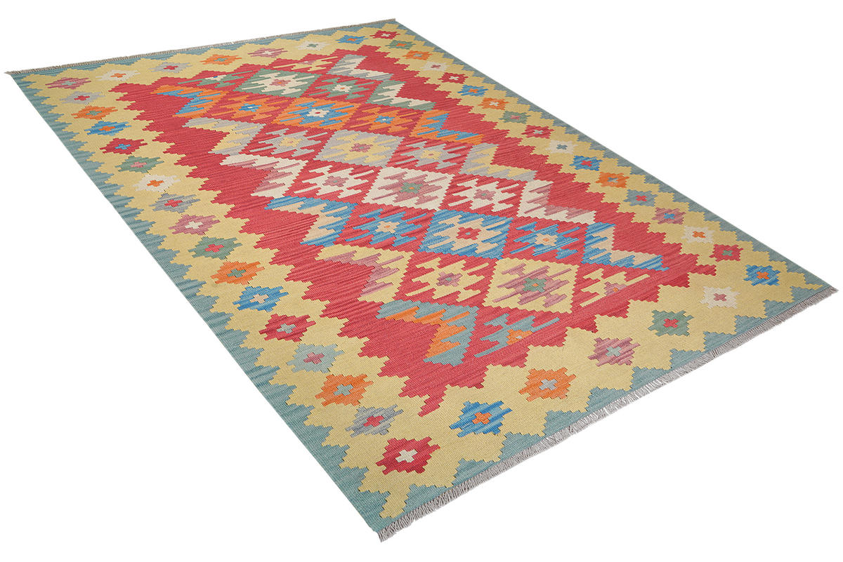 HANDWEBTEPPICH Gashgai Kelim Rot 246/170 cm Schurwolle - Rot, Textil (170/246cm) - Looma
