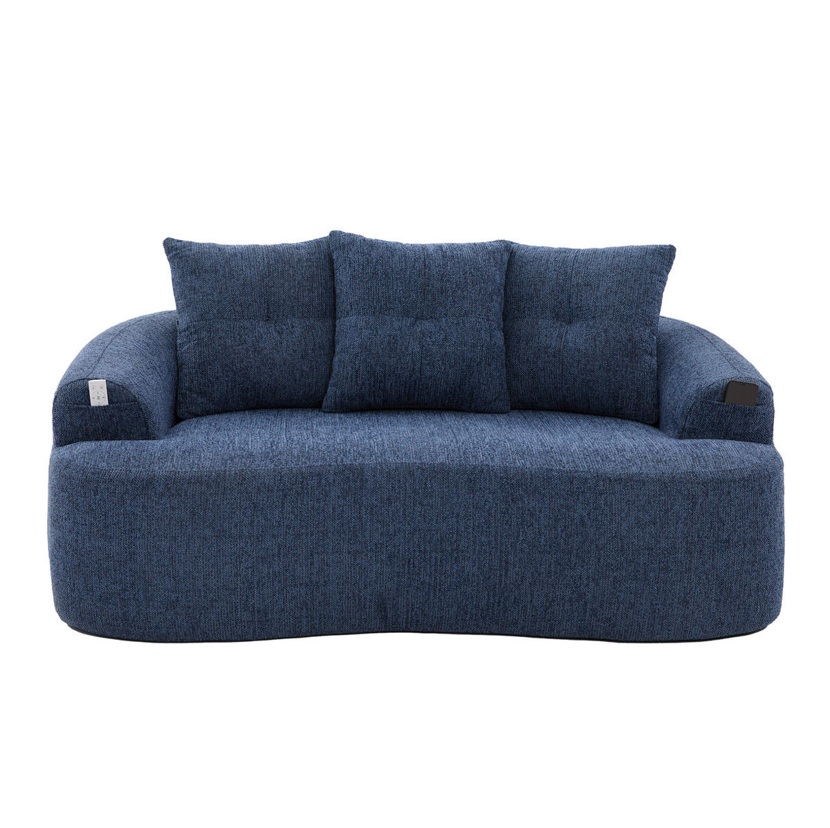 SOFA 2-Sitzer 164 cm Chenille Blau - Blau, Holzwerkstoff (164/60/92cm) - Meubliv