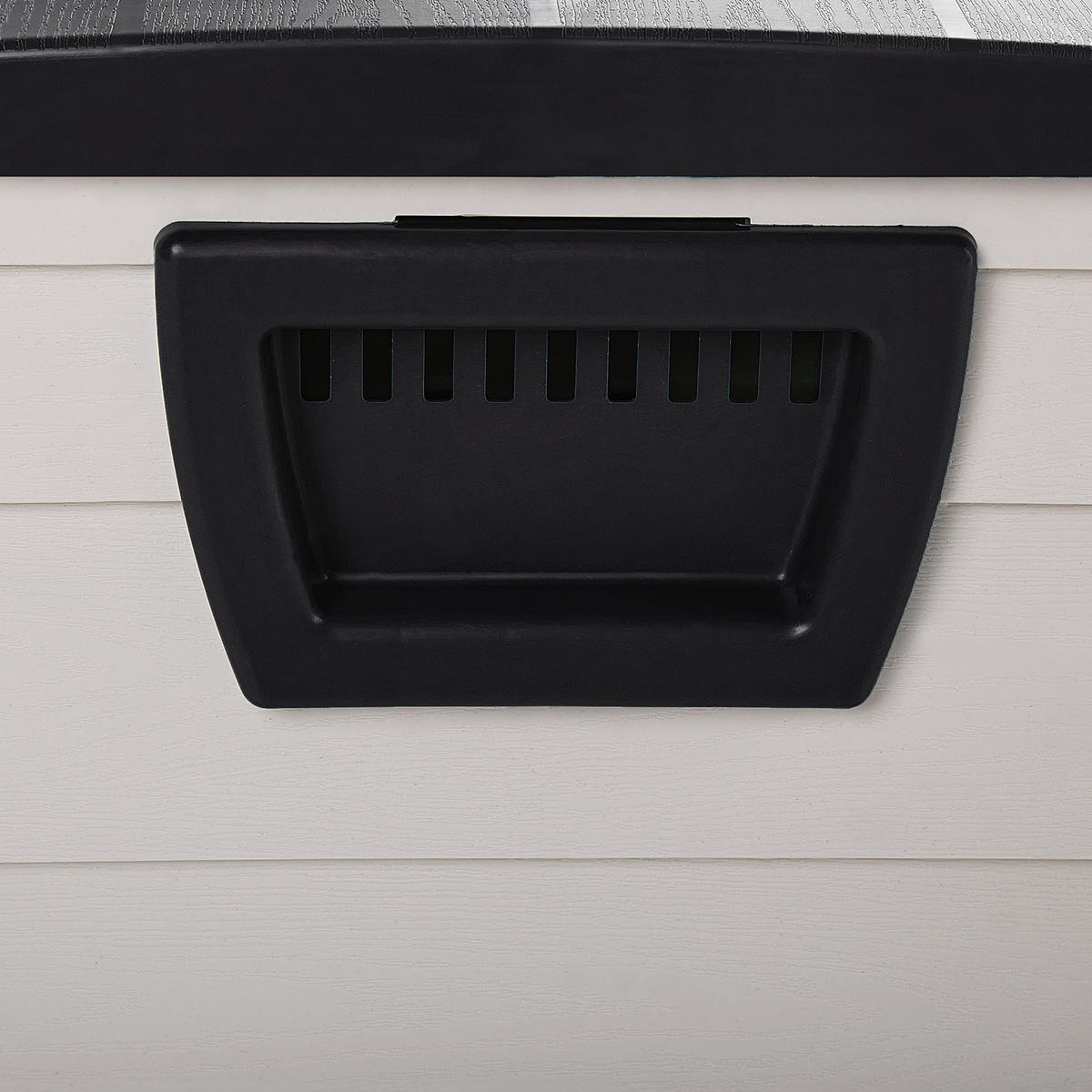 AUFLAGENBOX Kunststoff beige/schwarz 112/50 cm Locarno - Beige/Schwarz, Kunststoff (112/53/50cm) - Beliani