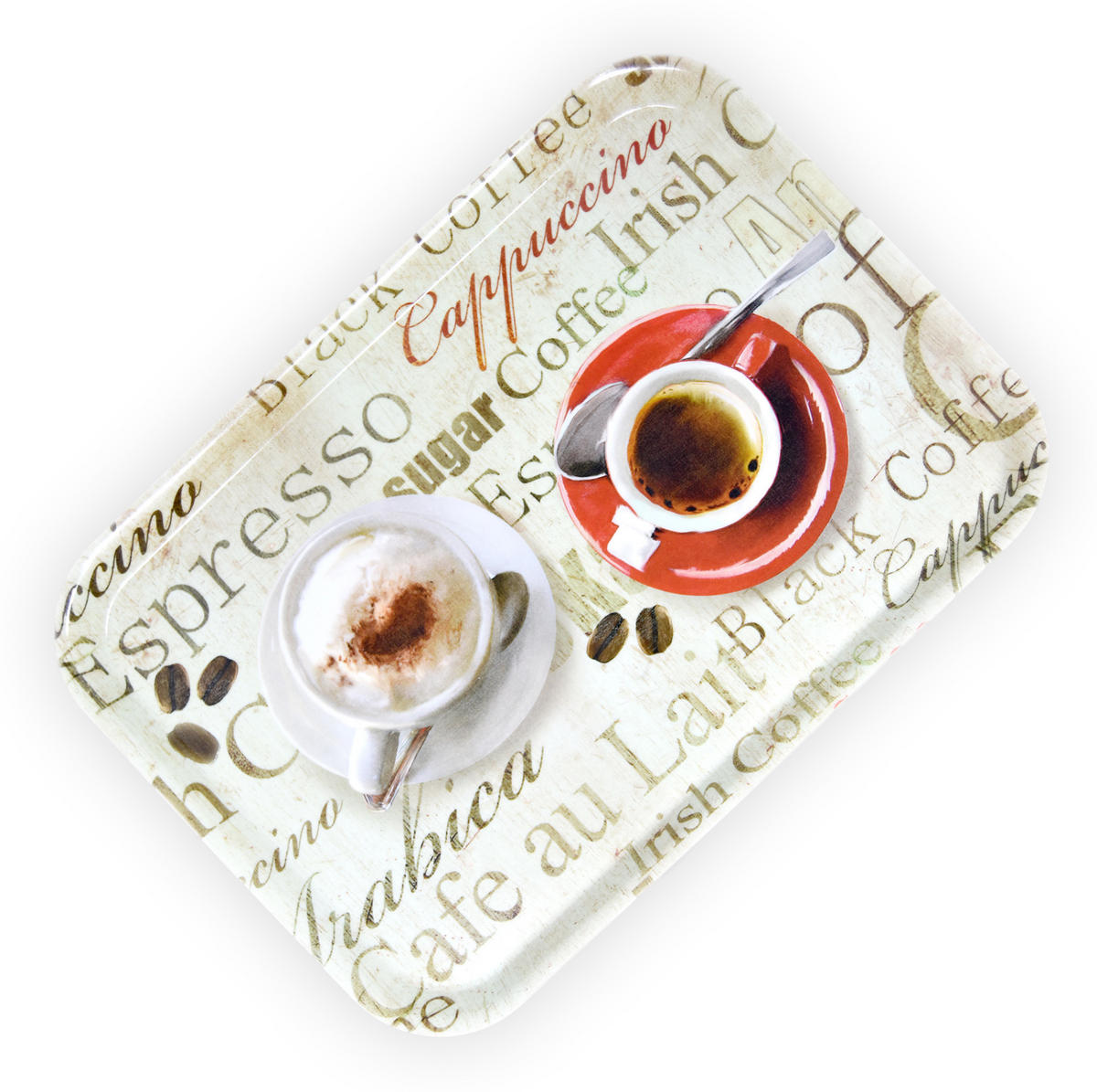 TABLETT Espresso, rechteckige Melamin Serviertablett 38x26 cm - Braun, Kunststoff (26/2/38cm) - Lashuma