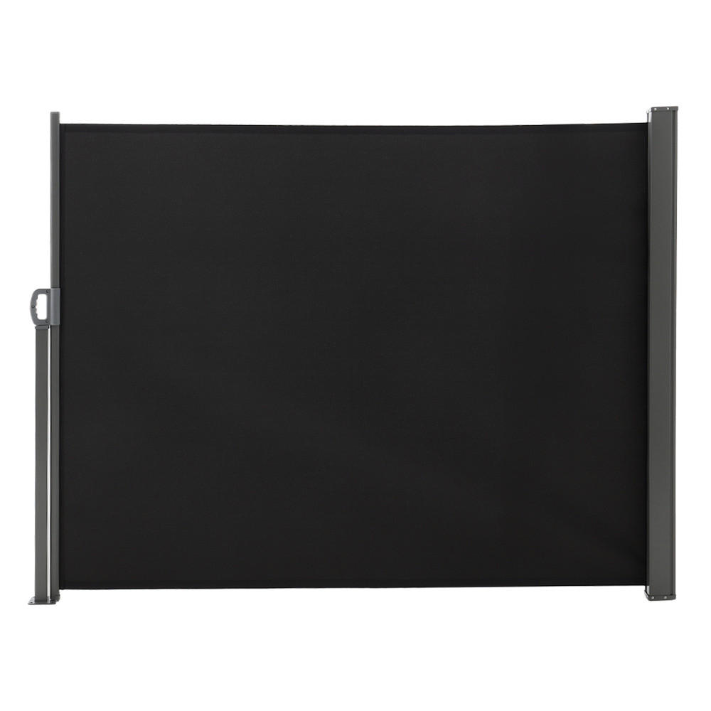SEITENMARKISE für Privatsphäre Outdoor-Retraktabile - Schwarz, Metall (400/180cm) - Livingandhome