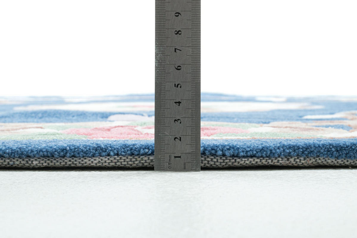 HANDTUFTTEPPICH Ming 150x150 cm - Blau, Textil (150/150cm) - THEKO