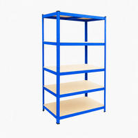 RAFT Albastru pentru sarcini grele 5 polițe - multicolor, material plastic/compozit lemnos (100/180/40cm) - Relaxdays