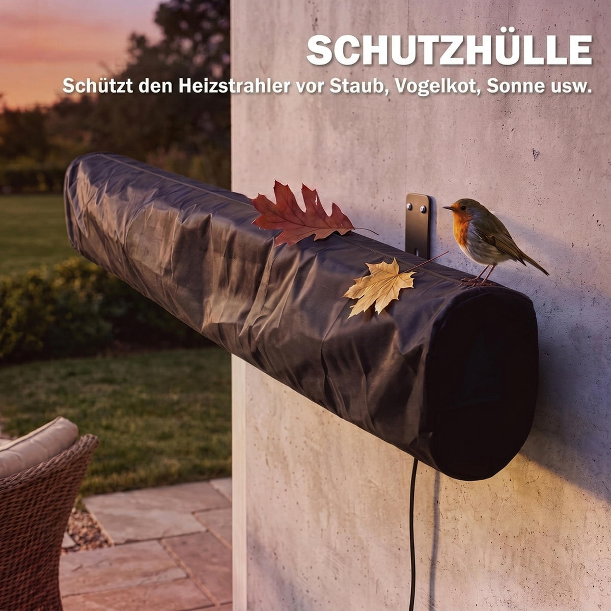 INFRAROT-HEIZSTRAHLER Aluminium Karbonfaser Schwarz - Schwarz, Metall (8/10/70cm) - Outsunny