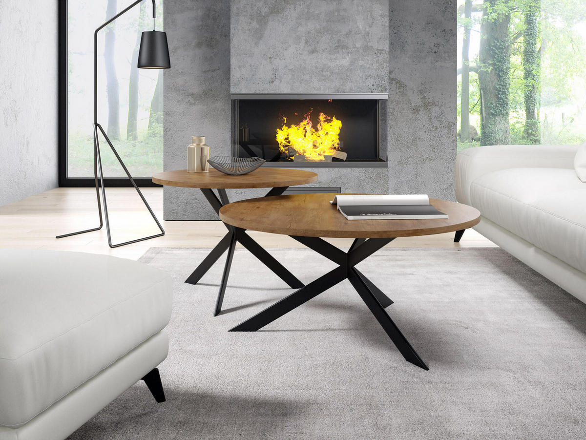 COUCHTISCH LIBRE Naturholz 75x75x36 cm - Eichefarben, Holzwerkstoff (75/75/36cm) - FURNLUX