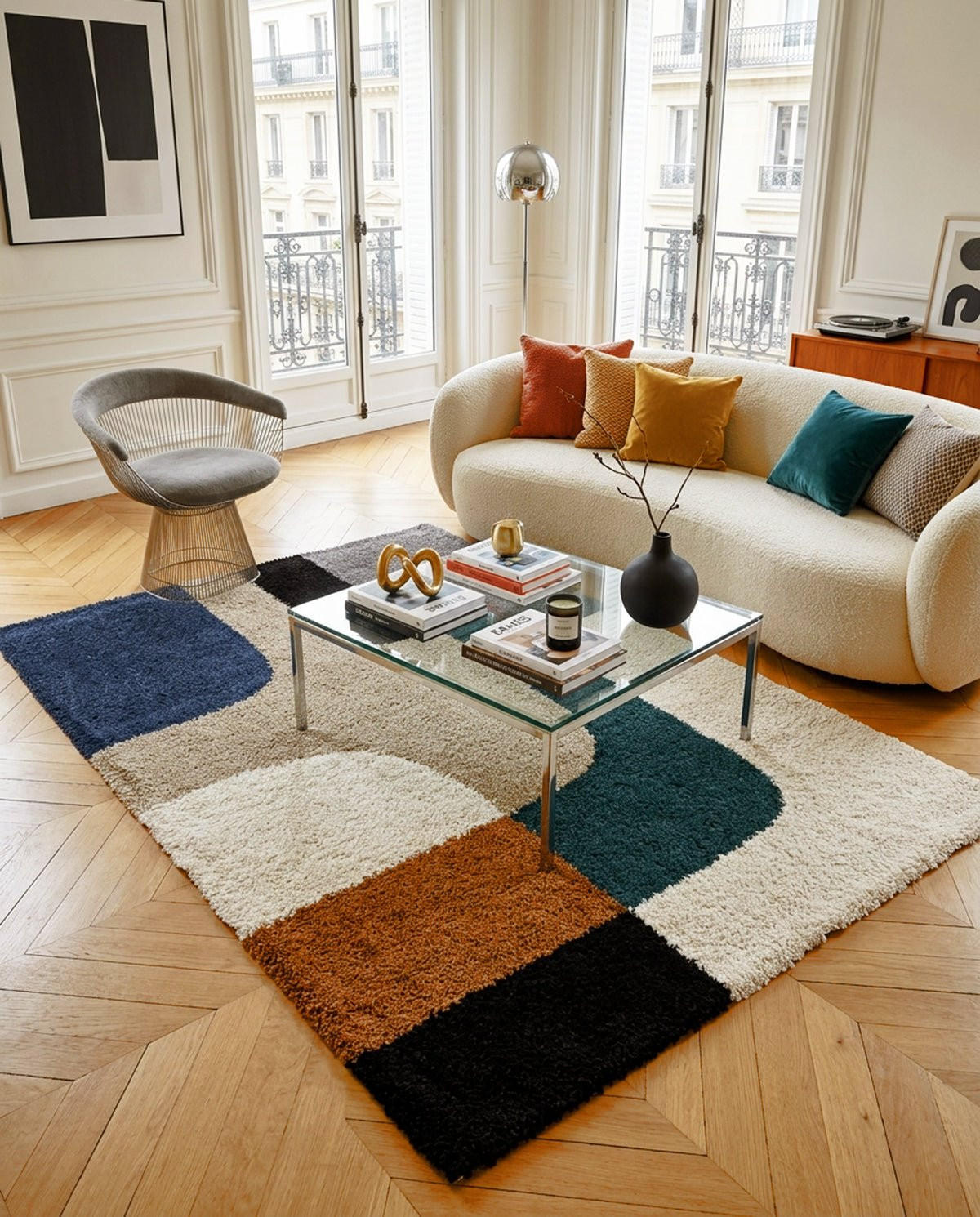 DESIGN Teppich dick und bequem mehrfarbig - Multicolor, Textil (120/170cm) - AFK Living