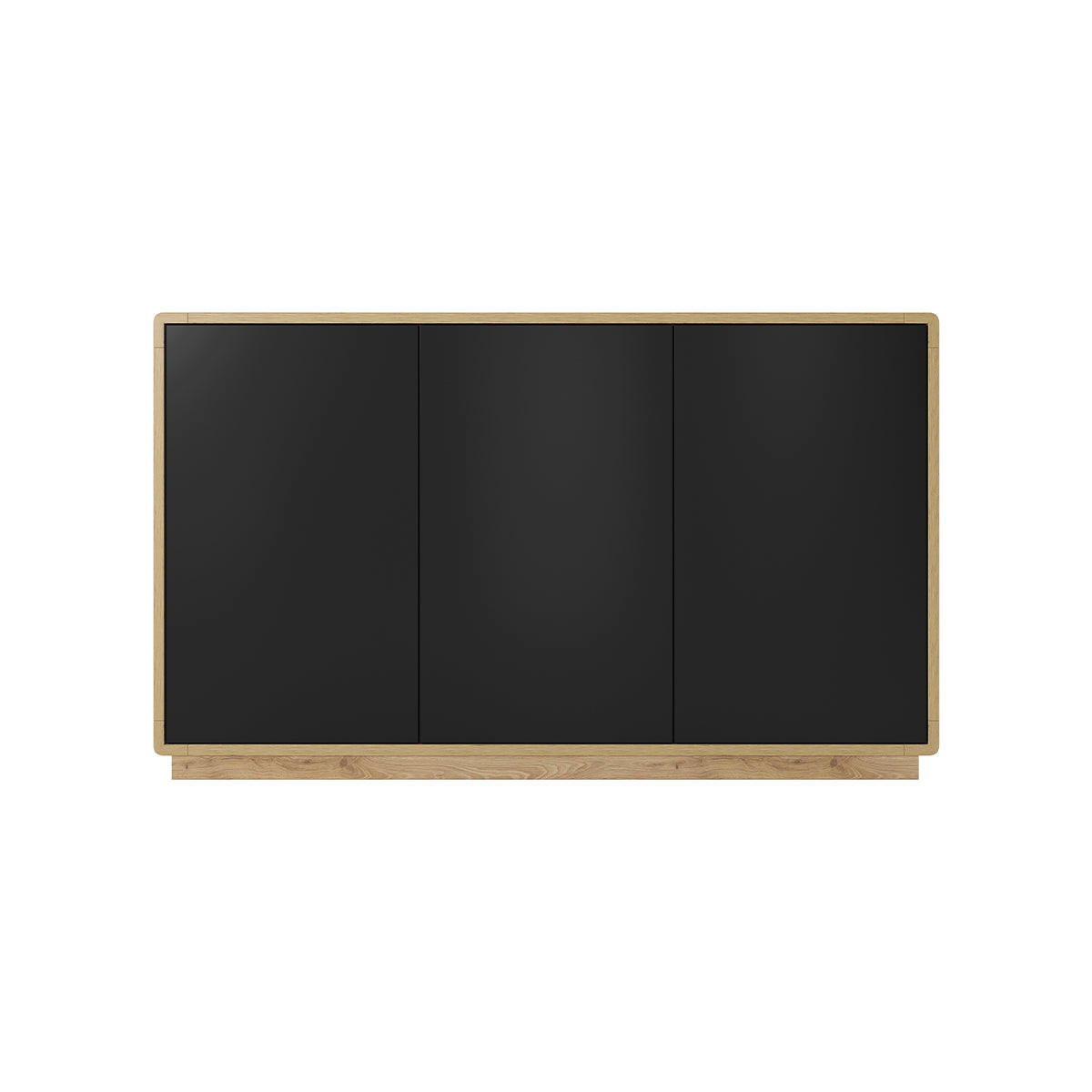 SIDEBOARD Raven Mattschwarz und Holz - Schwarz, Holzwerkstoff (160/75/40cm) - Petits-meubles
