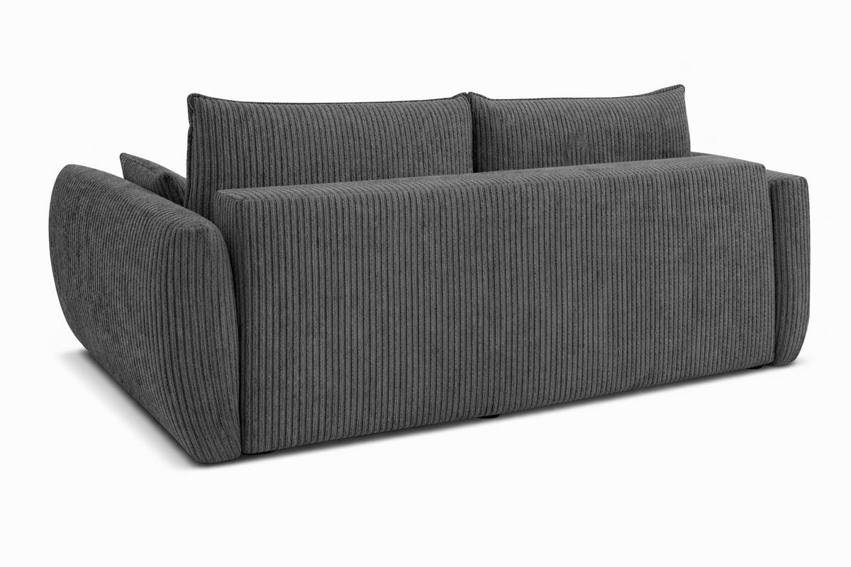 SOFA Mit Schlaffunktion Und Bettkasten, Cordstoff Poso, Grau, Zephira - Grau, Holz (238/87/102cm) - Kaiser Möbel