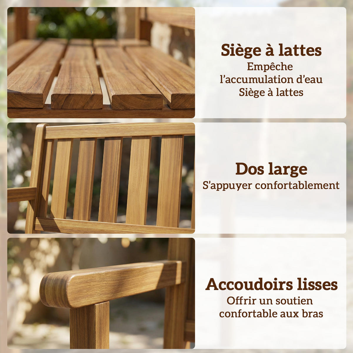 GARTENBANK DE-17792 Teak - Teakfarben, Holz (167/93/57cm) - ComfortXL