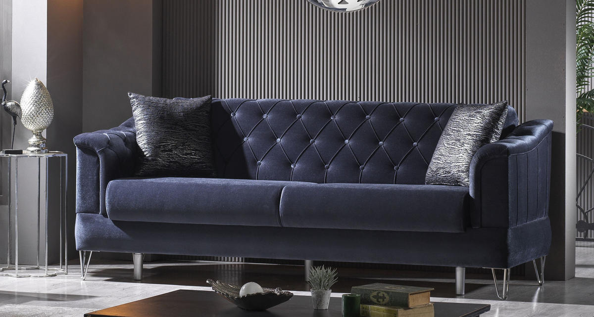 SITZGARNITUR Guido Anthrazit Stellvariante:3+3+1 - Anthrazit, Holz/Textil (225/85/85cm) - Villa Möbel