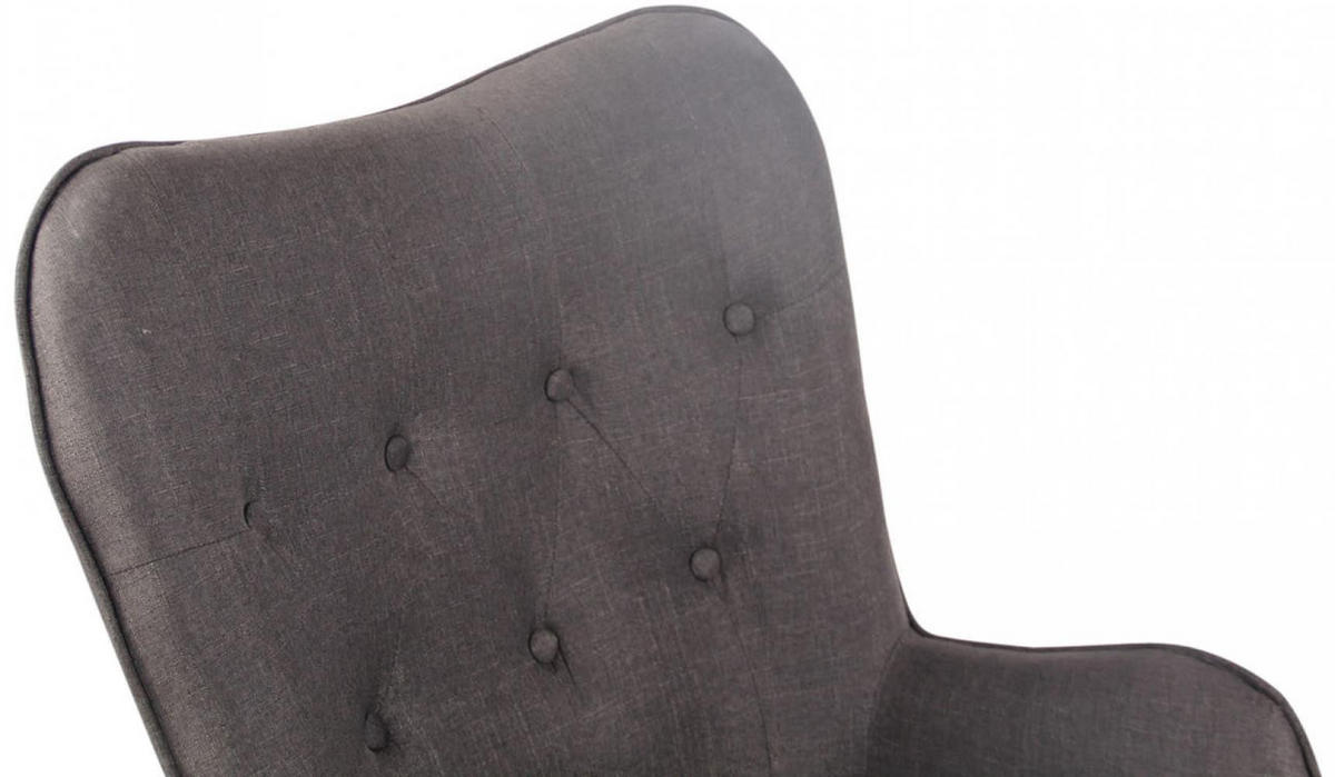 SESSEL Stoff dunkelgrau - Eukalyptusholzfarben/Dunkelgrau, Holz/Textil (69/108/73cm) - CLP