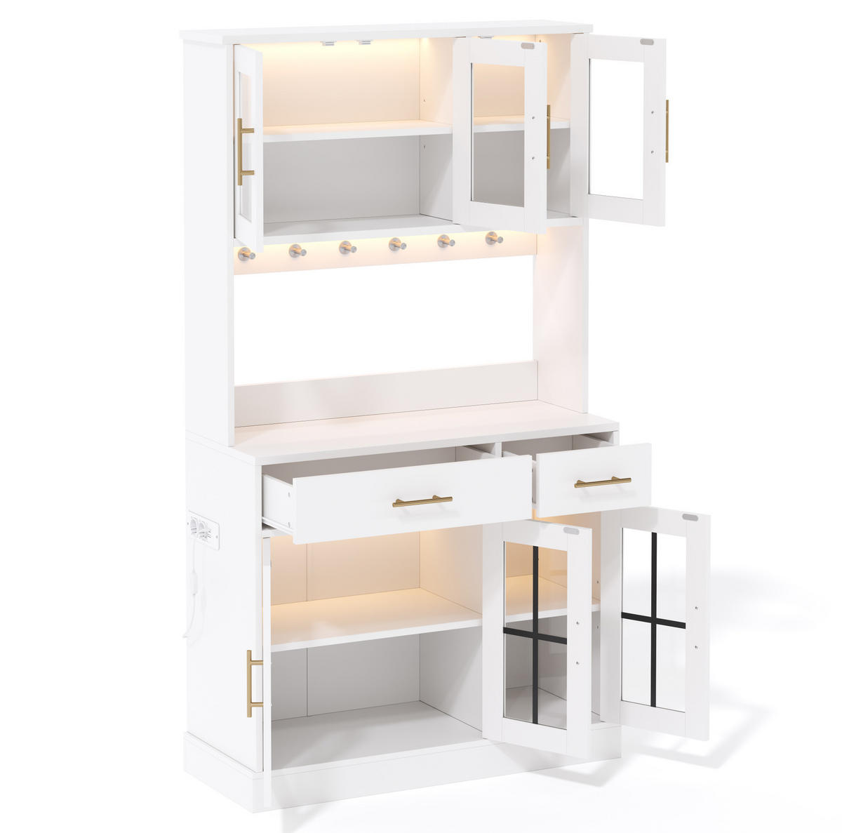 SIDEBOARD 120/40/80 cm mit LED-Beleuchtung, 3 Schubladen und viel Stauraum, Weiß - Weiß, Holzwerkstoff (120/80/40cm) - Redom