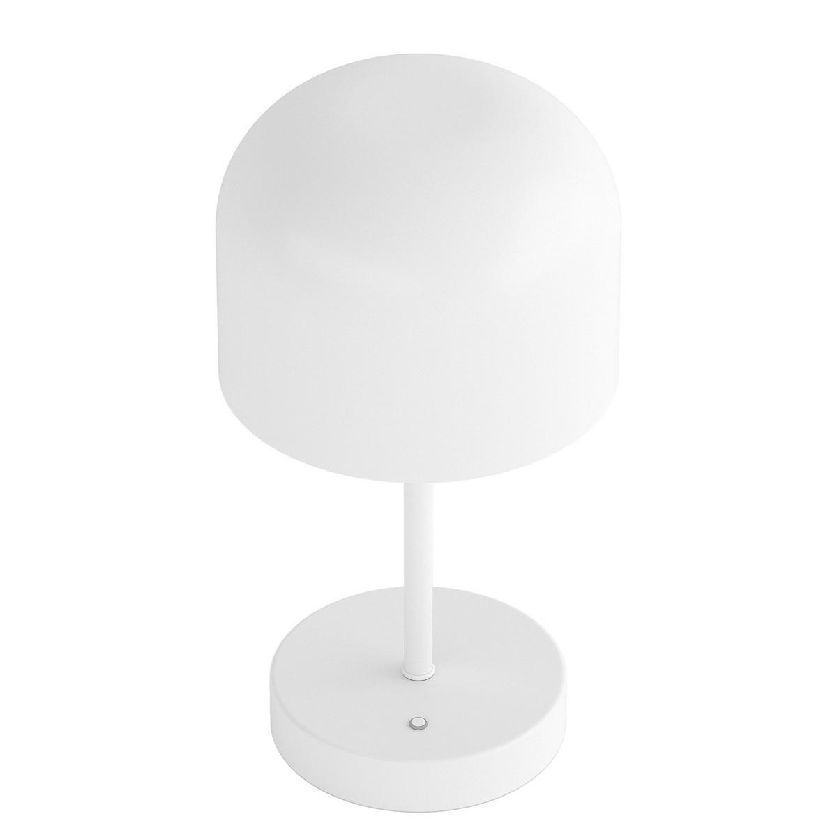 AKKU-TISCHLEUCHTE - Eisen / Kunststoff - Dimmbar - Weiß, Metall (13/13/25cm) - home24