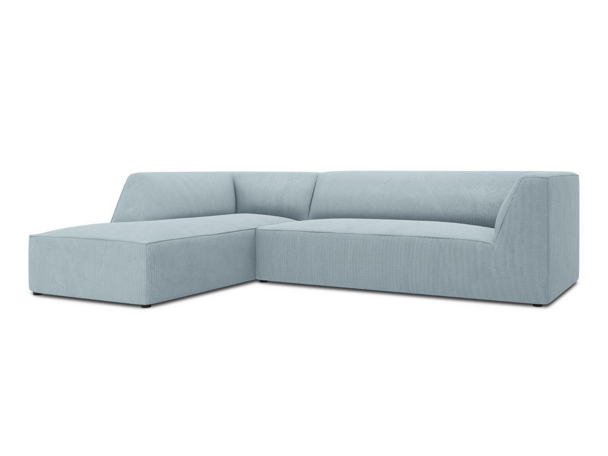 ECKSOFA links Ruby aus Cord hellblau 4 Sitzplätze - Hellblau, Textil (180/273cm) - Micadoni
