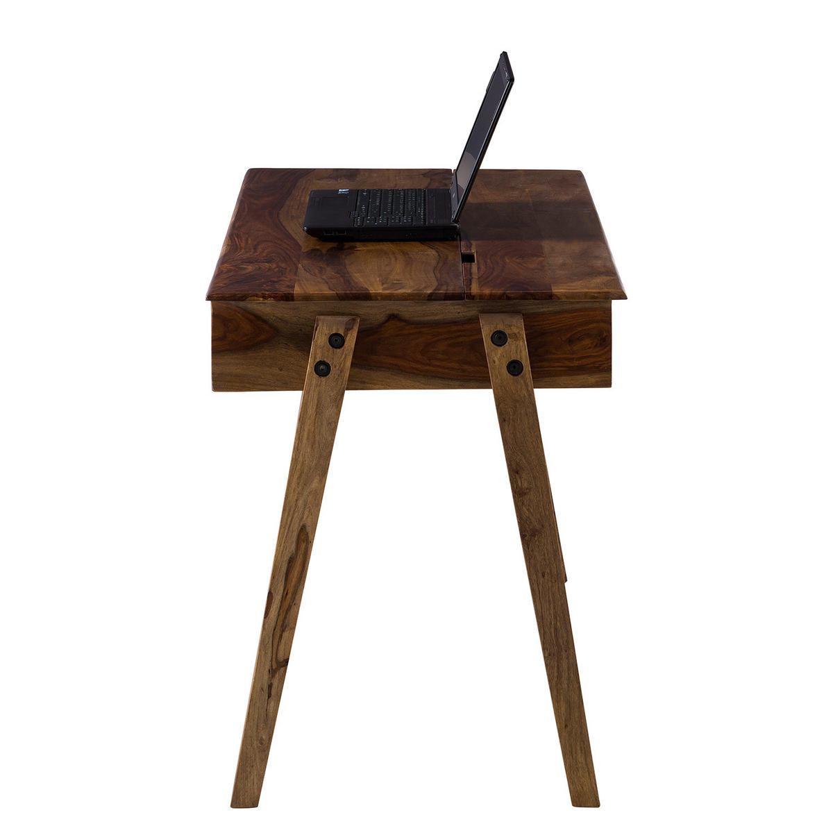 SCHREIBTISCH - Sheesham massiv - Sheeshamfarben, Holz (60/120/74cm) - home24